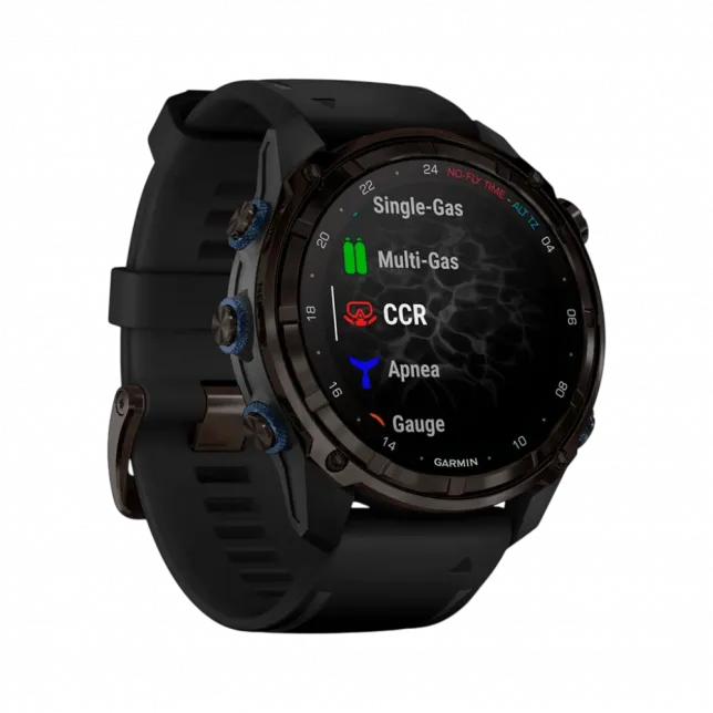 Смарт-годинник Garmin Descent Mk3i 51 мм Carbon Grey DLC Titanium з чорним силіконовим ремінцем