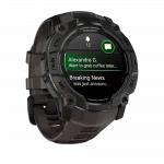 Смарт-годинник Garmin Instinct 3 50 мм, AMOLED Black чорний з Charcoal коричневим силіконовим ремінцем