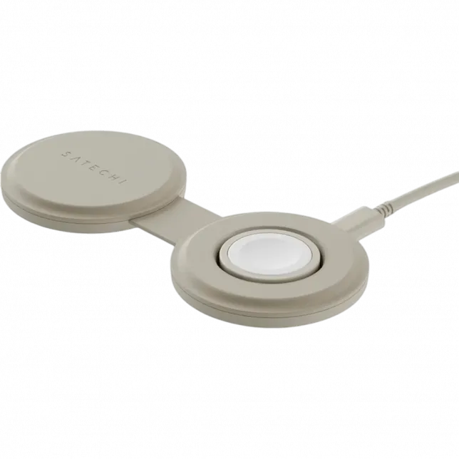 Зарядний пристрій бездротовий Satechi OntheGo 2-in-1 Wireless Charger Sand