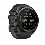 Смарт-годинник Garmin Fenix 9 Pro 51мм, Carbon Gray DLC Titanium з Black/Pebble Grey чорним/темно-сірим силіконовим ремінцем