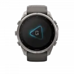 Смарт-годинник Garmin Fenix 9 Pro - inReach, Solar, 51мм Titanium з Pebble Grey темно-сірим силіконовим ремінцем