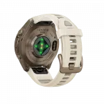 Смарт-годинник Garmin Fenix 9 Pro - inReach, 43мм Autumn Gold Titanium з Cream/French Grey бежевим/сірим силіконовим ремінцем