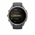 Смарт-годинник Garmin Fenix 9 Pro - inReach, 51мм Titanium з Graphite/Black темно-сірим/чорним силіконовим ремінцем