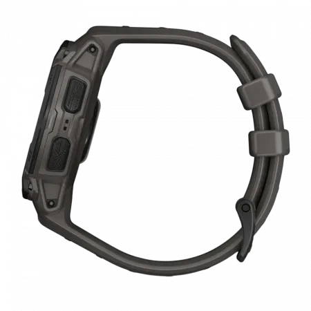 Смарт-годинник Garmin Instinct E 45 мм Black чорний з Charcoal коричневим силіконовим ремінцем