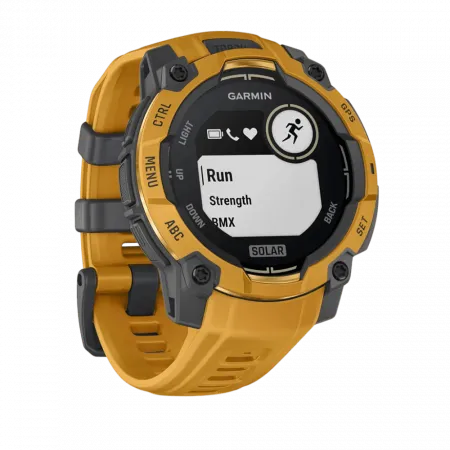 Смарт-годинник Garmin Instinct 3 45 мм, Solar Sunburst помаранчевий з Sunburst/Grey помаранчевим/сірим силіконовим ремінцем