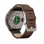 Смарт-годинник Garmin Fenix 9 Pro - inReach, 47мм Titanium з Walnut коричневим шкіряним ремінцем