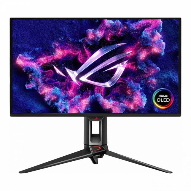 Монітор Asus 26.5" ROG Swift PG27UCDM 2xHDMI, DP, USB-C, 3xUSB, QD-OLED, 3840x2160, 240Hz, 0.03ms, DCI-P3 99%, G-SYNC, FreeSync, Pivot, HDR400
