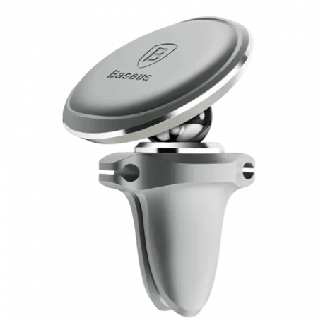 Автомобільний тримач Baseus Magnetic Air Vent Car Mount Holder with Cable Clip Silver