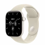 Apple Watch Series 12 GPS + LTE 46mm Pearl White Ceramic Case with Sand Sport Band - S/M (MJH14)