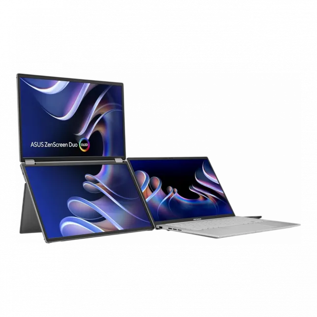 Монітор портативний Asus 2x14" ZenScreen DUO MQ149CD mHDMI, 2xUSB-C, OLED, 1920x1200, 16:10, DCI-P3 100%, HDR400, Cover