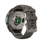 Смарт-годинник Garmin Fenix 9 47мм, Titanium з Pebble Gray темно-сірим силіконовим ремінцем