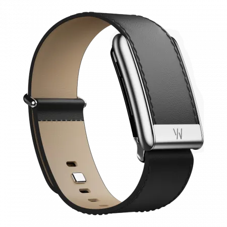 Ремінець Whoop LeatherLuxe Straight Band для Whoop 5.0 Black/Cream with Titanium (S/M)