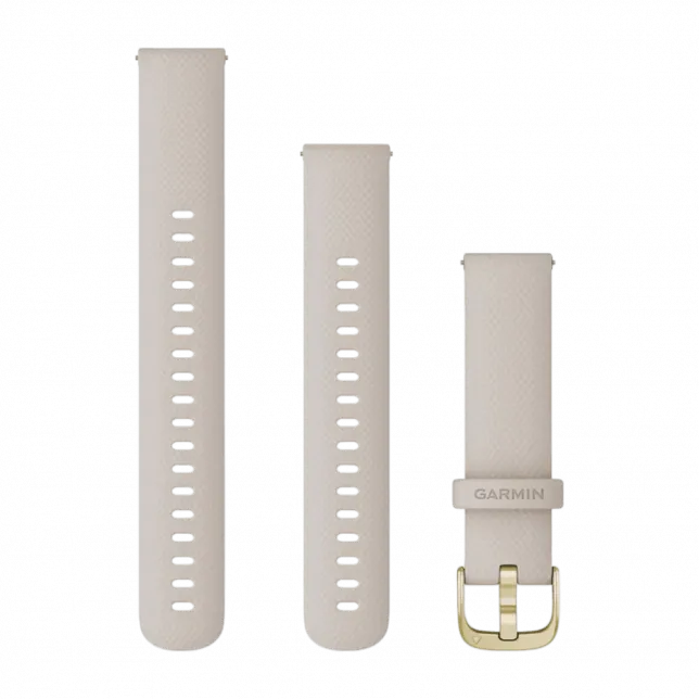 Ремінець Quick Release 18 мм, Light Sand бежевий, Light Gold застібка, силіконовий