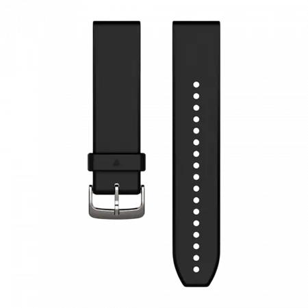 Ремінець QuickFit 22 мм, Black/Silver чорний силіконовий