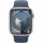 б/у Apple Watch Series 9 45mm Silver Aluminum Case with Storm Blue Sport Band M/L