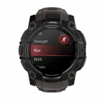 Смарт-годинник Garmin Instinct 3 50 мм, AMOLED Black чорний з Charcoal коричневим силіконовим ремінцем