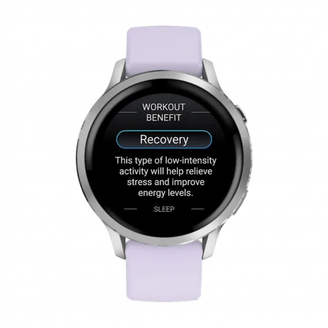 Смарт-годинник Garmin Venu 4 41 мм Silver з Periwinkle бузковим силіконовим ремінцем