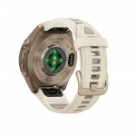 Смарт-годинник Garmin Fenix 9 Pro 43мм, Autumn Gold Titanium з Cream/French Grey бежевим силіконовим ремінцем