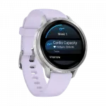 Смарт-годинник Garmin Venu 4 41 мм Silver з Periwinkle бузковим силіконовим ремінцем