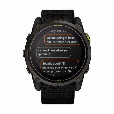 Смарт-годинник Garmin Enduro 3 51 мм з чорним нейлоновим ремінцем UltraFit