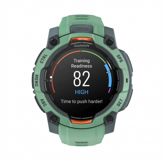 Смарт-годинник Garmin Instinct 3 45 мм, AMOLED Neotropic зелений з Neotropic зеленим силіконовим ремінцем