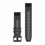 Ремінець QuickFit 22 мм, Slate Grey темно-сірий, Black чорна застібка, силіконовий