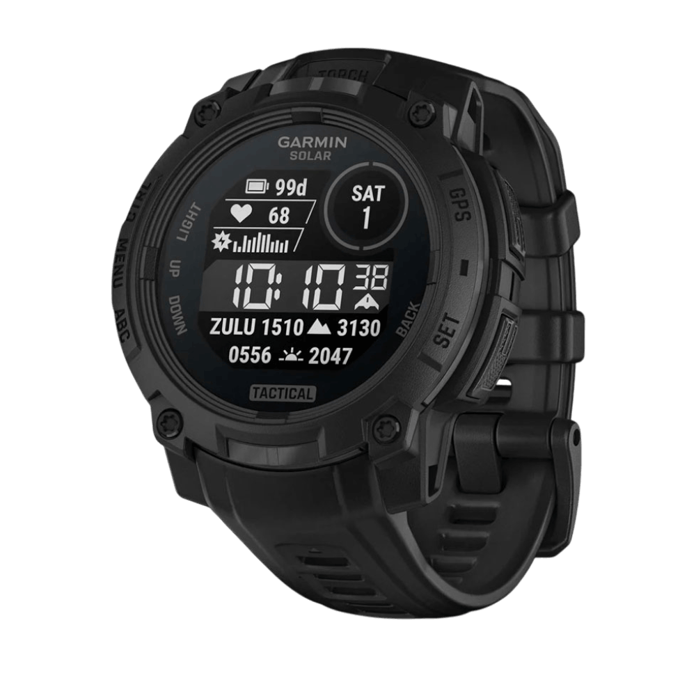 Смарт-годинник Garmin Instinct 3 45 мм, Solar, Tactical Edition Black чорний з чорним силіконовим ремінцем