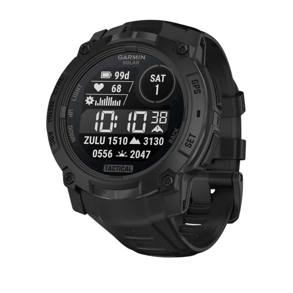 Смарт-годинник Garmin Instinct 3 50 мм, Solar, Tactical Edition Black чорний з чорним силіконовим ремінцем