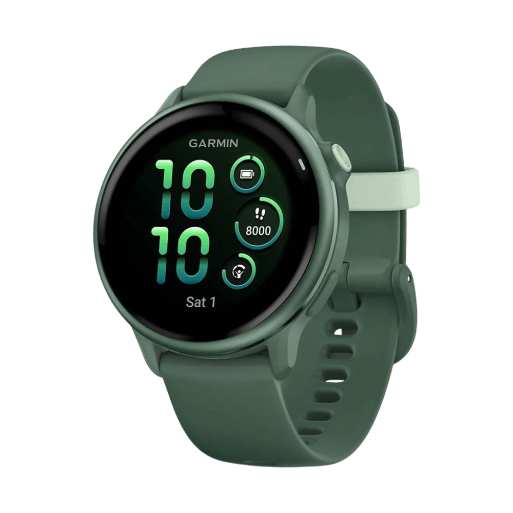 Смарт-годинник Garmin Vivoactive 6 Metallic Jasper Green з Jasper Green зеленим силіконовим ремінцем