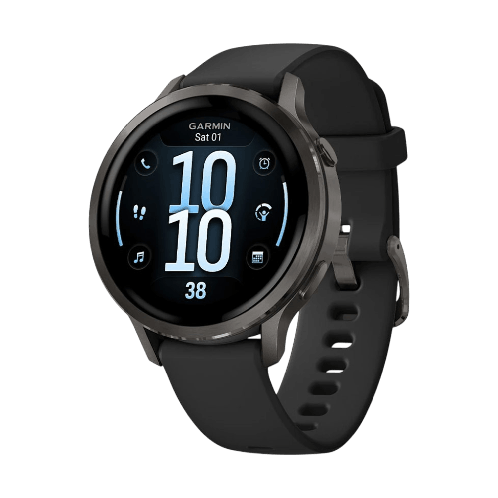 Смарт-годинник Garmin Venu 4 41 мм Slate з Black чорним силіконовим ремінцем