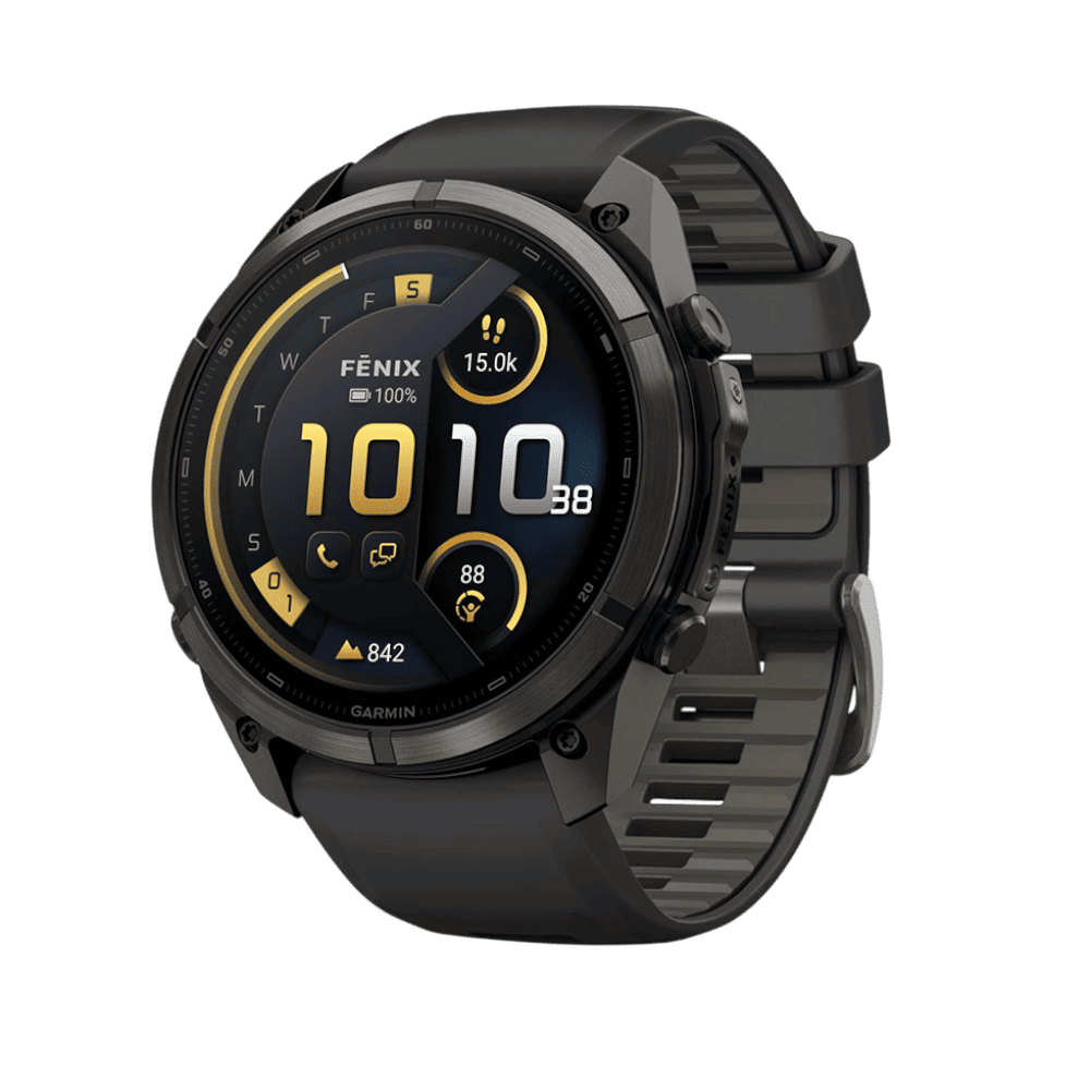 Смарт-годинник Garmin Fenix 9 Pro - inReach, 51мм Carbon Gray DLC Titanium з Black/Pebble Grey чорним/темно-сірим силіконовим ремінцем