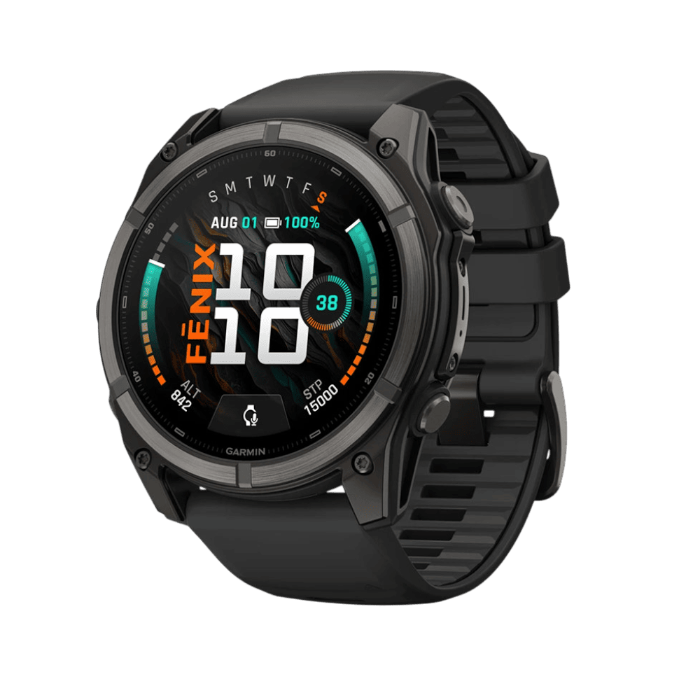 Смарт-годинник Garmin Fenix 9 51мм, Carbon Grey DLC Titanium з Black чорним силіконовим ремінцем